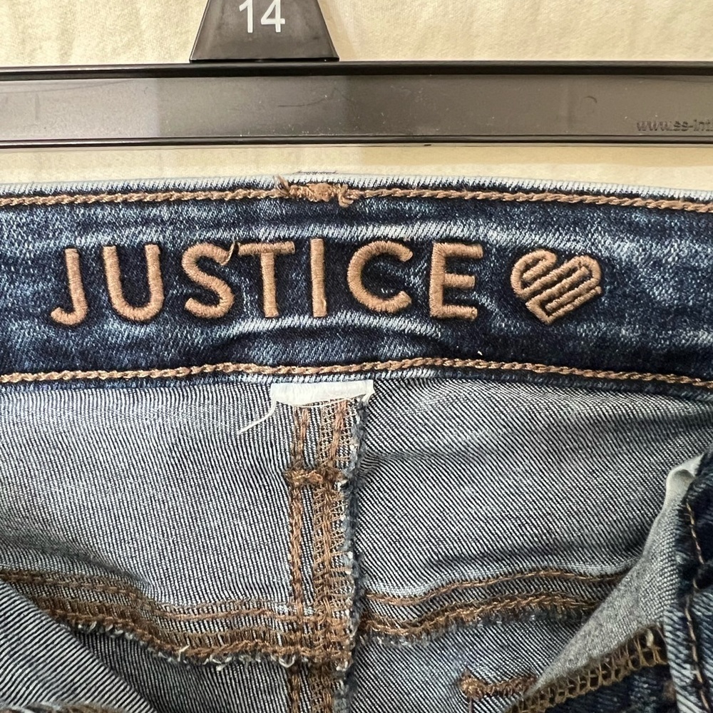 JUSTICE HIGH RISE LADYS JEANS WAIST SIZE 34” INCHES. INSEAM 27 1/2” INCH☑️ - Picture 13 of 15